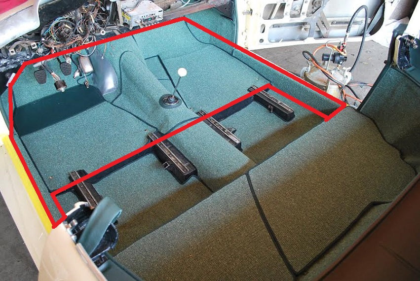 N141-201B  German Squareweave Carpet Set - Front (if no rubber mats)