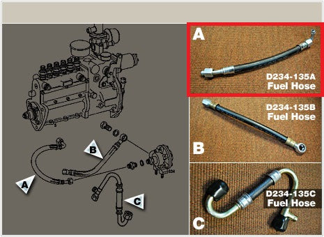 B205-105A - Injection Pump Feed hose (2 female ends)