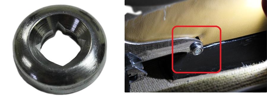 N142-380 - Square Hole, Flush Mount Washer for Seat Hinge