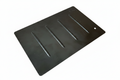 Black louvered panel, background removed
