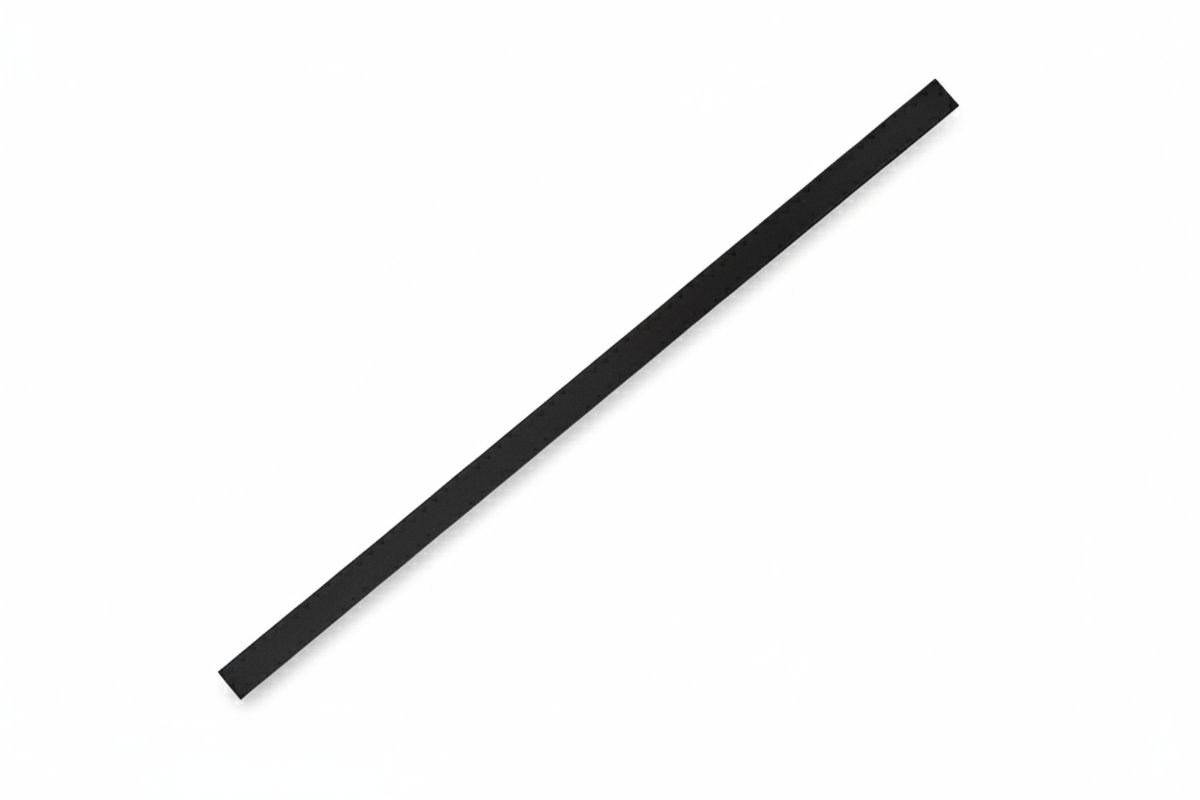 Black windshield post seal on a white background