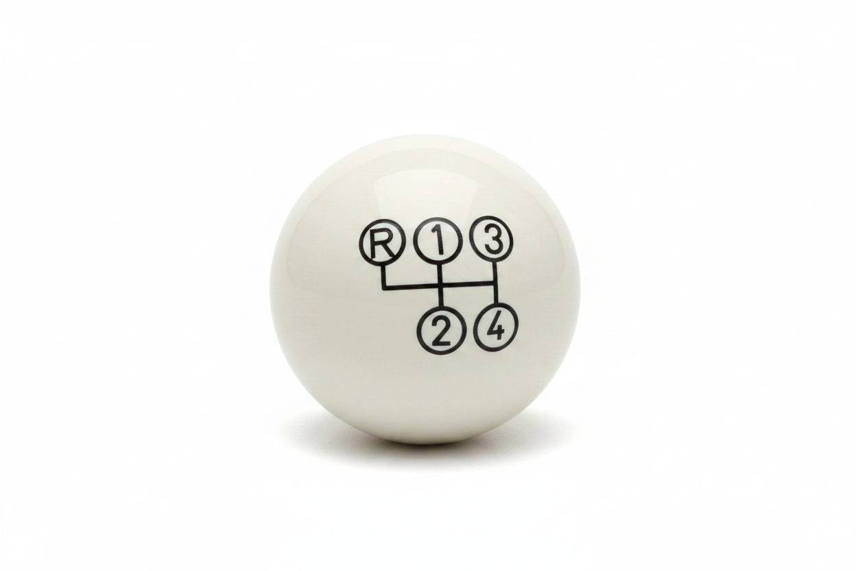 Ivory Shift Knob — White Background Landscape